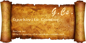 Gyurkovits Csombor névjegykártya